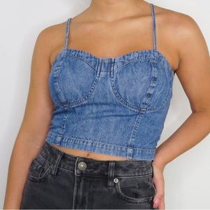 Blue Jean cropped tank top cute spring style